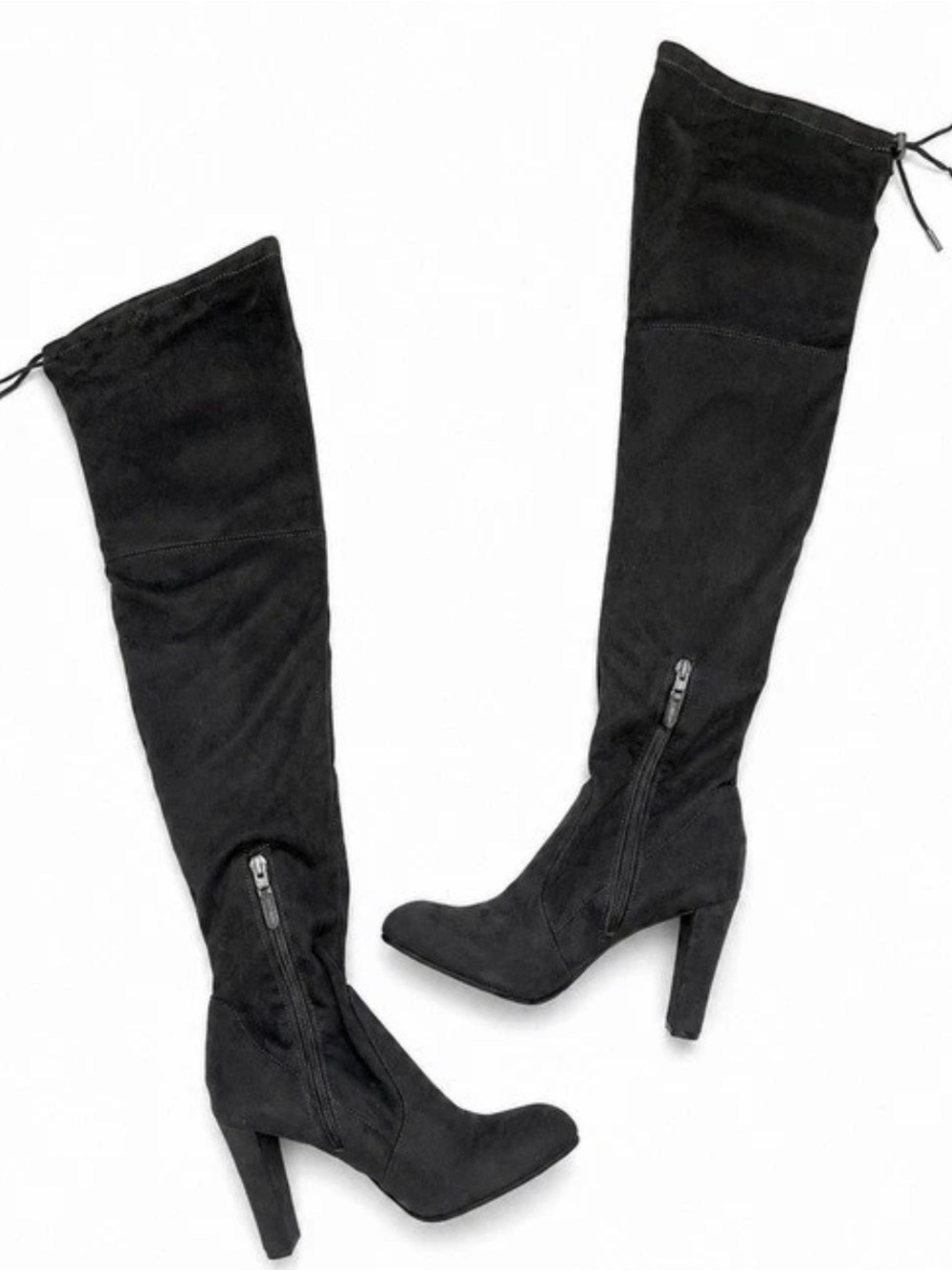 Sam Edelman Black Super Soft Suede Over-the-Knee Heeled Boots